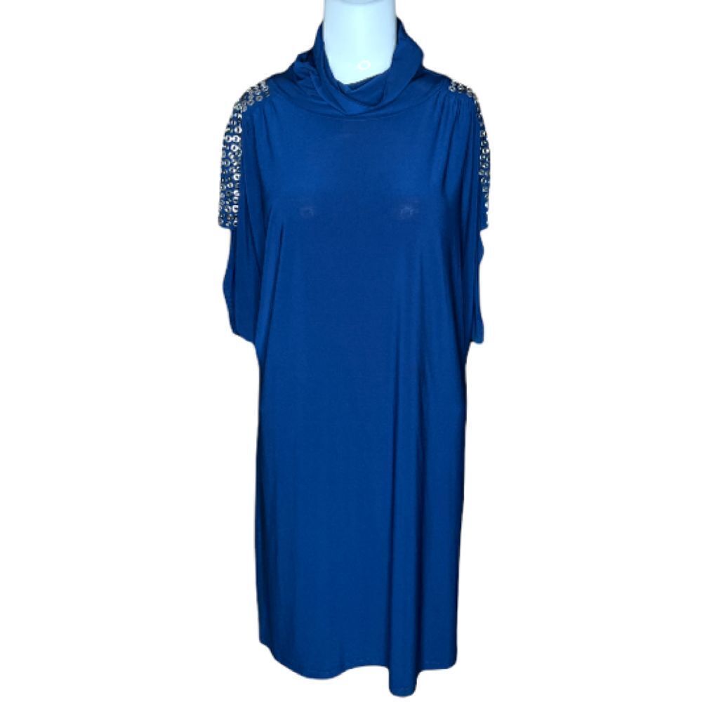 Randolph Duke size large embellished shoulders swing dress
